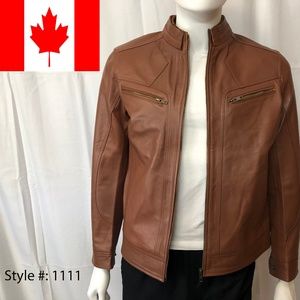 Genuine Leather Jacket Men art#1111 Light Brown